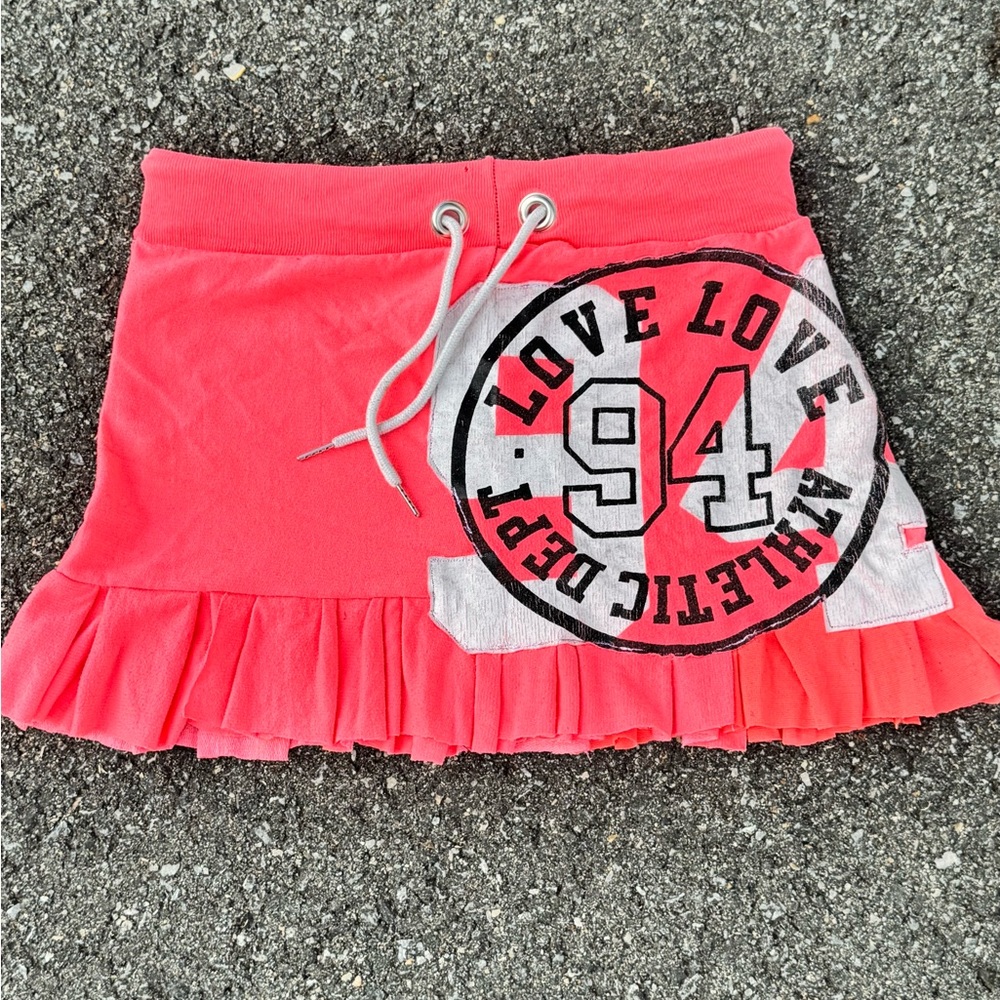 Pink Athletic Skirt with Ruffle Hem